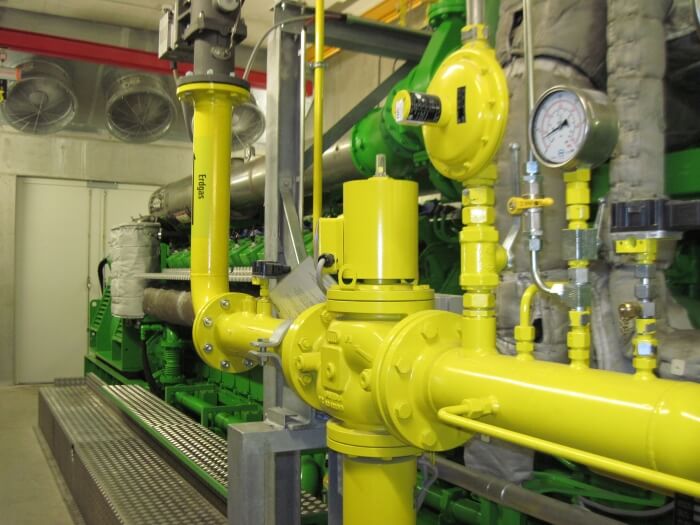 Natural gas engine from the brand Jenbacher in operation